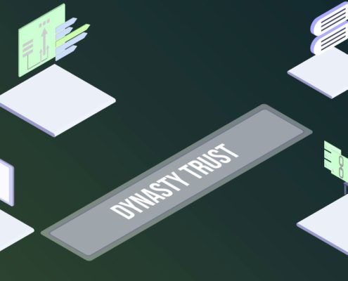 Illustration featuring Dynasty Trust concept graphics.